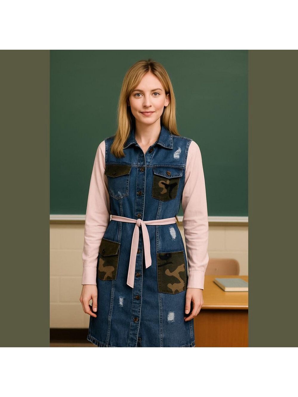 Denim shirt Dress upcycled denim style shirtdress vintage charm Jacket Dress